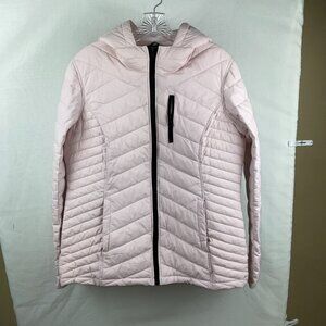 Nautica Light Pink Packable Puffer Jacket (Women’s Large) with Storage Bag